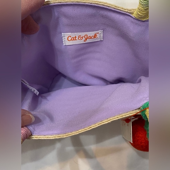 Cat & Jack Kids Straw Tote with Patches and Clear Pouch Belt Bag - Picture 10 of 14